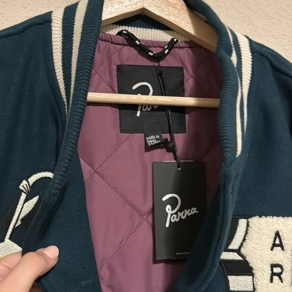 PARRA CLOUDY STAR VARSITY JACKET (PINE GREEN) XL - Picture 7 of 8